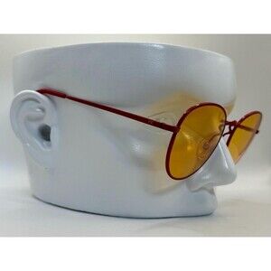 True Vintage Oversize Sunglasses Round Red Style Orange Lens Oleg Cassini #544